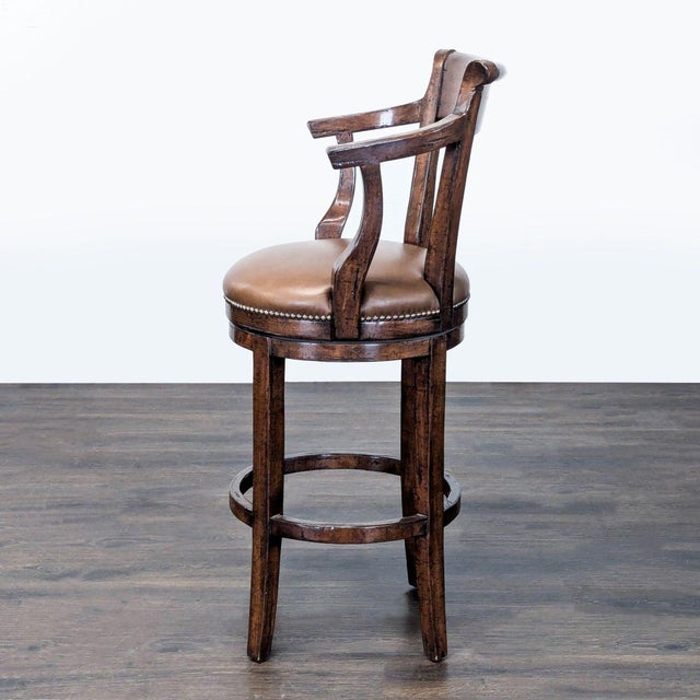 Traditional Alder & Co. Swivel Bar Stool For Sale - Image 3 of 8