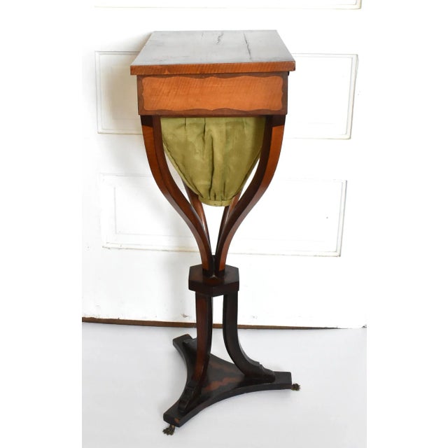 Wood Antique Georgian Marquetry Inlay Work Table For Sale - Image 7 of 13