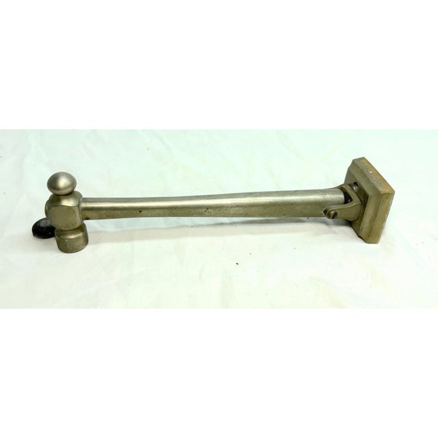 Large Antique Solid Nickel Plated Brass Hammer Front Door Knocker Bell Alarm For Sale - Image 10 of 12