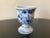 Rustic European Early 20th Century Antique German Blue and White Porcelain Egg Holder Cup For Sale - Image 3 of 12