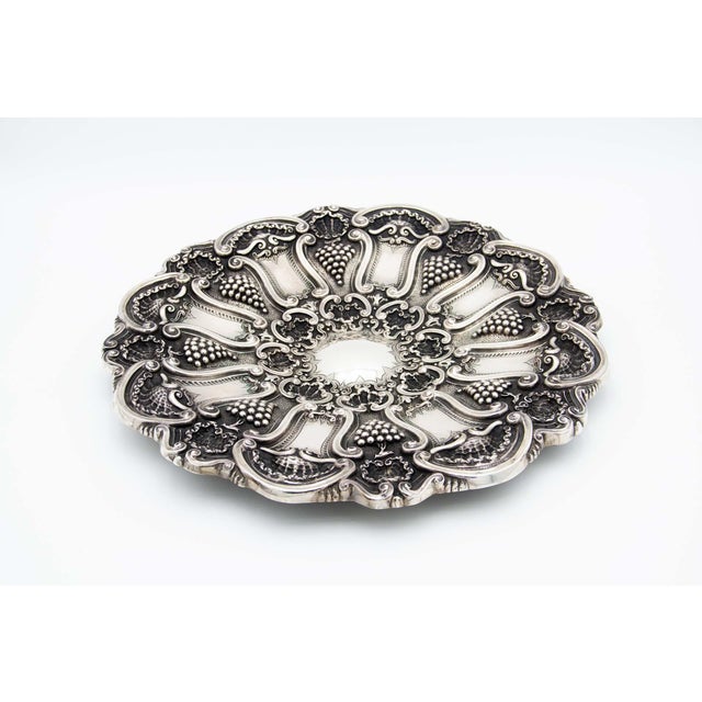 Silver Parade Salver with Bunches of Grapes and Shells in Relief For Sale - Image 4 of 4