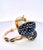1960s 1960s Rose Gold Bypass Watch With 22ct Sapphire and Diamond Clusters, Uk For Sale - Image 5 of 11