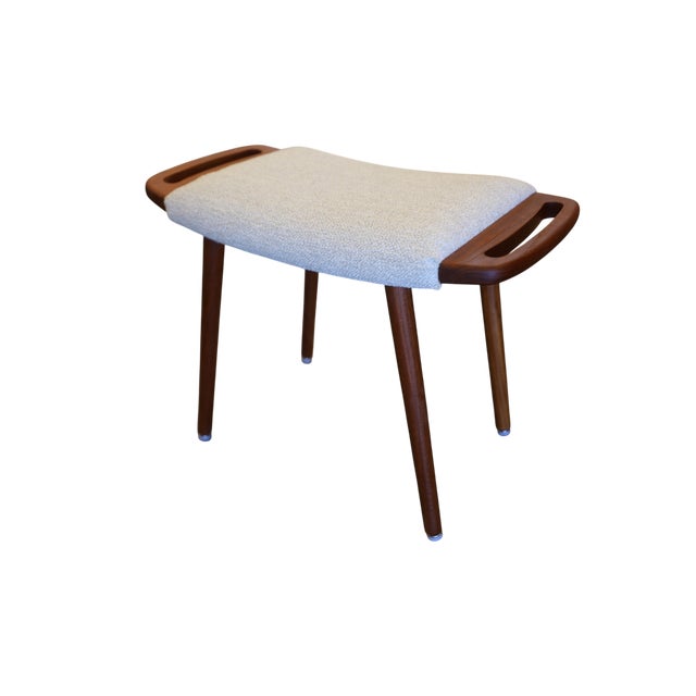Danish Teak Stool with Shaped Handles, 1960s For Sale - Image 10 of 10