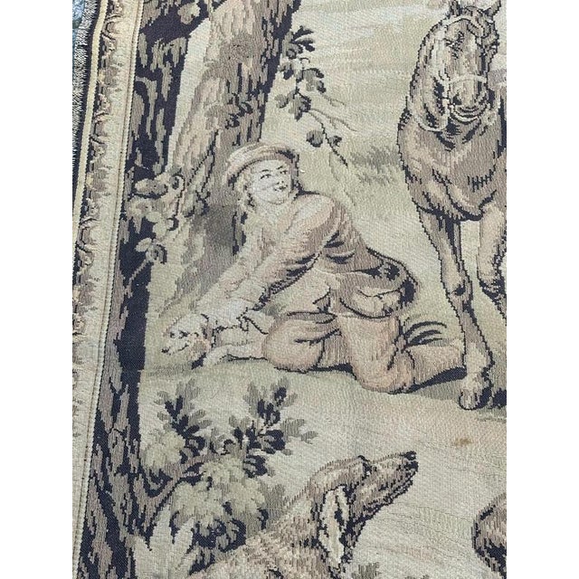 Vintage French Jacquard Tapestry Panel in the style of Aubusson, 1940s For Sale - Image 11 of 18