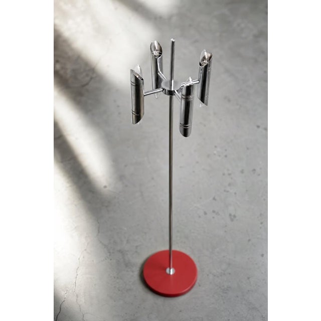 Mid-Century Italian Modern Space Age Chrome Floor Lamp, 1960s For Sale - Image 10 of 15