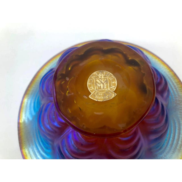 Blue Art Deco Ikora Glass Bowl from WMF, 1925 For Sale - Image 8 of 12