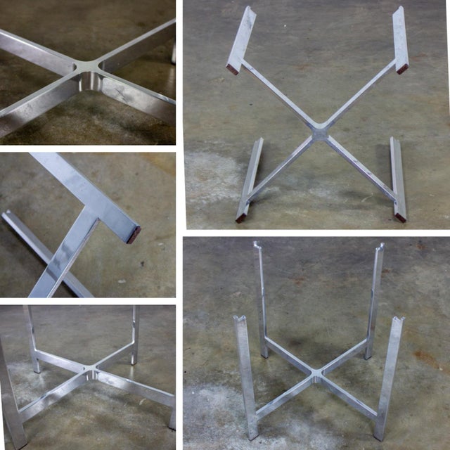 Mid to Late 20th Century MCM to Modern End or Side Table Polished Solid Aluminum Base & Round Glass Top For Sale - Image 15 of 18