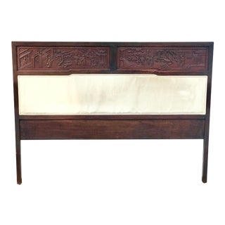 Antique Carved Asian Twin Headboard For Sale