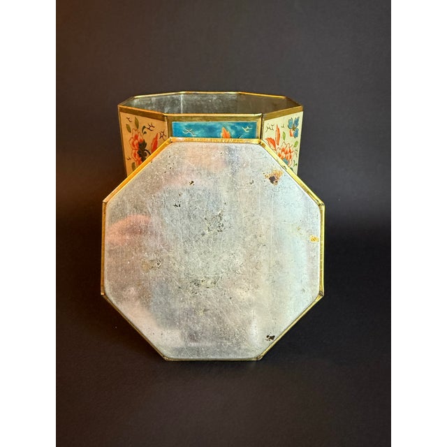 Metal Vintage Floral English Tea Tin Container For Sale - Image 7 of 7