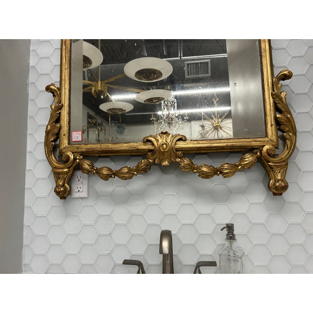 French Large 18th Century French Louis XVI Giltwood Mirror For Sale - Image 3 of 11