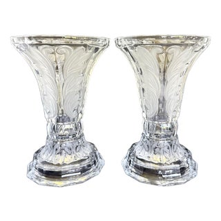 Pair of Reversible Glass Vases & Taper/Pillar Candleholders For Sale