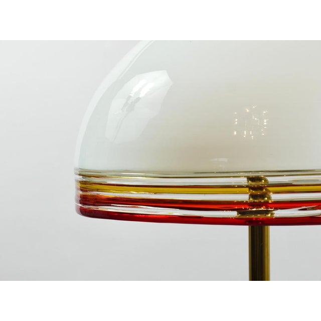 Orange Roberto Pamio Febo Floor Lamp in Marble, Brass & Murano Glass attributed to Leucos, Italy, 1970s For Sale - Image 8 of 18