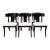 Klismos Style Dining Chairs in Black Finish- Set of 6 For Sale