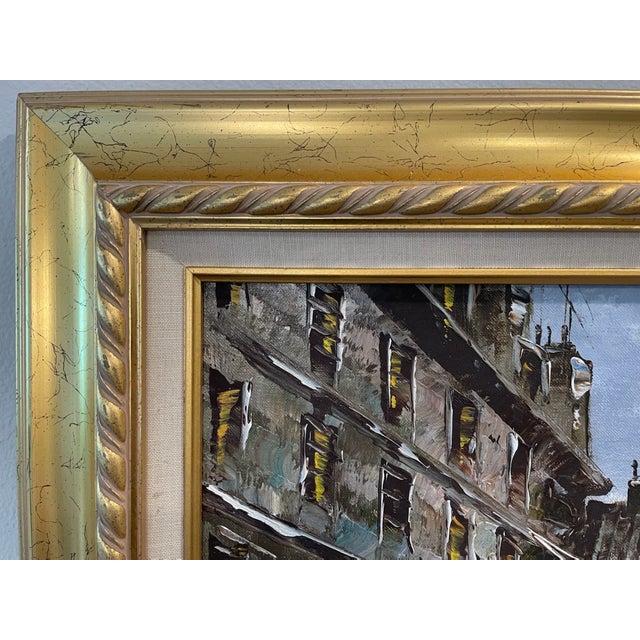 1960s Paris Champs Elysees Impressionist Cityscape Oil on Canvas Signed Fontaine For Sale - Image 11 of 14