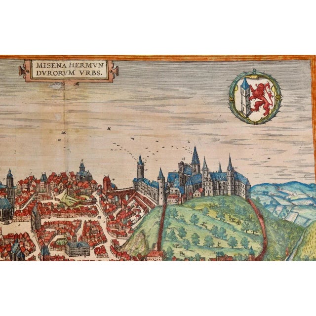 16th Century Meissen, Germany: A 16th Century Hand-Colored Map by Braun & Hogenberg, 1575 For Sale - Image 5 of 7