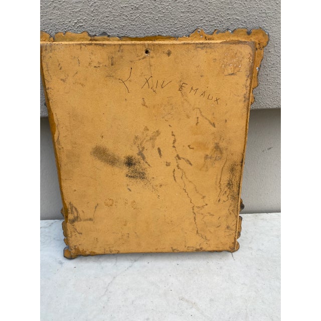 French Mid-Century Rectangular Ceramic Mirror Louis XIV For Sale In Austin - Image 6 of 6