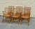 Mid-Century Modern Set of 6 Windsor Style Spindle Back Dining Chairs, Warm Honey Tone For Sale - Image 3 of 12