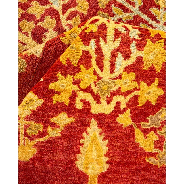 Textile Eclectic Collection Hand-Knotted Area Rug - Red Collection 8' 1" x 10' 8" For Sale - Image 7 of 9