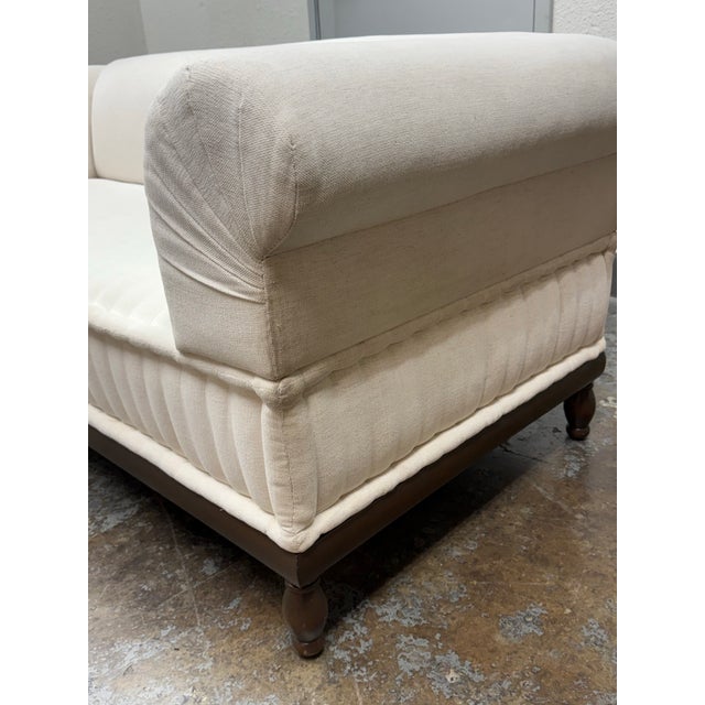 Off-white Dmitriy & Co. Brampton Pleated Sofa For Sale - Image 8 of 12