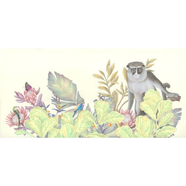 Double the fun! Not one monkey painting, but TWO! These chinoiserie art pieces are full of whimsy and mischief. “The...