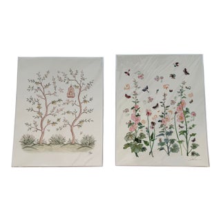 Nursery Art: Storybook Pair of Whimsical Botanical & Garden Prints For Sale