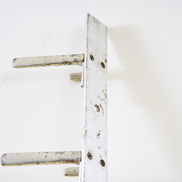 Metal Vintage School Coat Hanger in Aluminum For Sale - Image 7 of 9