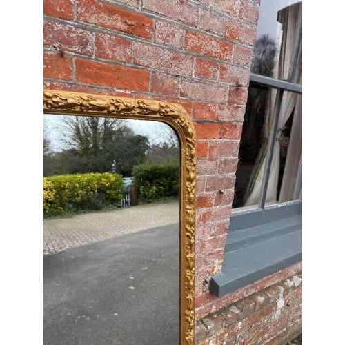 Large Antique English Arched Top Gilt Overmantle Mirror, 19th Century For Sale - Image 3 of 9