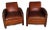 Set of Art Deco Club Chairs in Leather For Sale