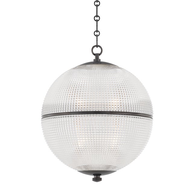 Transitional Hudson Valley Lighting Mark D. Sikes Sphere No. 3 1-Light Large Pendant, Distressed Bronze For Sale - Image 3 of 3