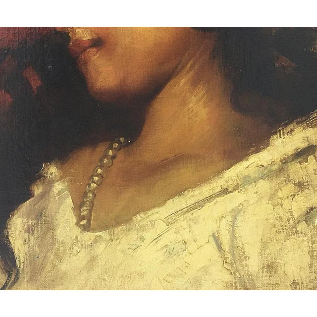 2000 - 2009 Angelo Granati, Neapolitan School, Country Girl, Italy, 2005, Oil on Canvas, Framed For Sale - Image 5 of 7