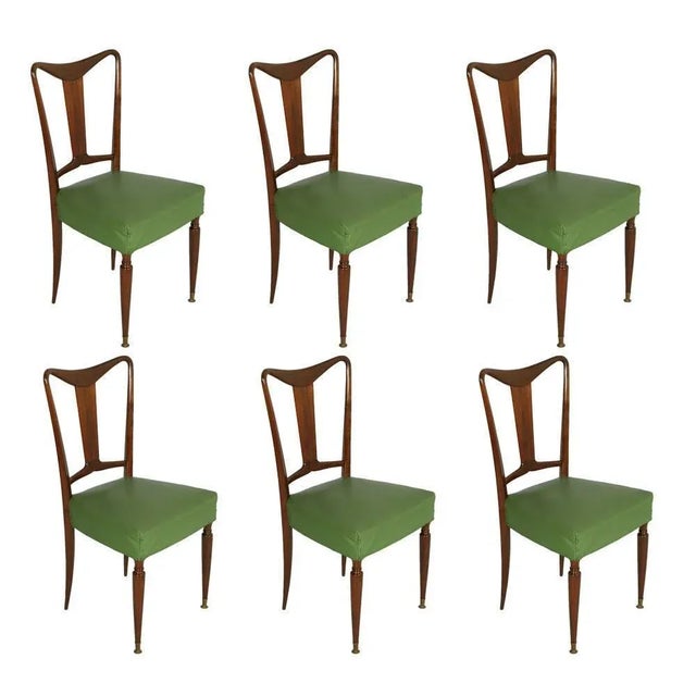 Mid-Century Italian Dining Room Table & Chairs, Set of 7 For Sale - Image 9 of 10