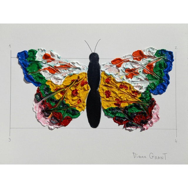 Set of 6 - Organic Modern Butterfly Oil Paintings Oil and pencil on high-quality 'Rembrandt' fine art paper. One-of-a-kind...
