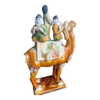1990s A Chinese Tang Style Sancai Glaze Musicians on Camel Figure Group For Sale