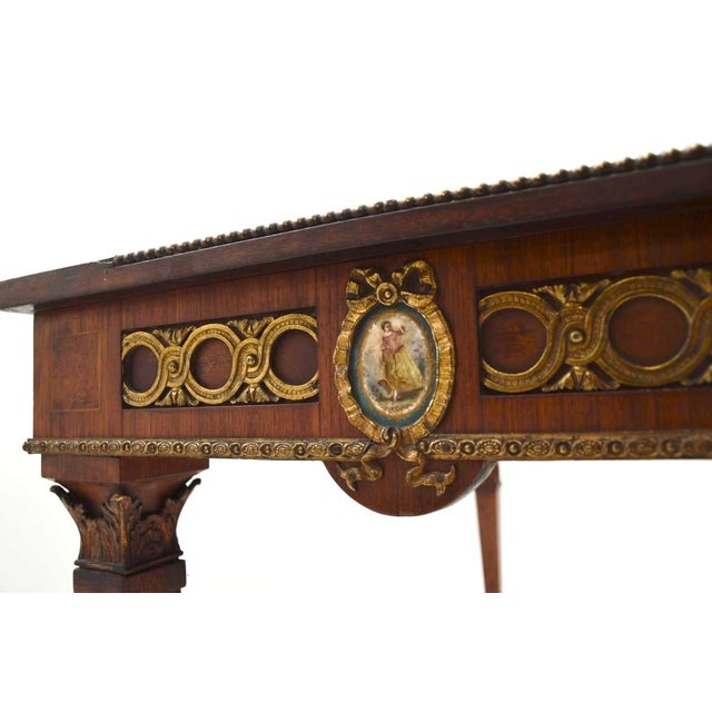 Antique French Inlaid Walnut Ormolu Mounted Desk, 1800s For Sale - Image 17 of 18
