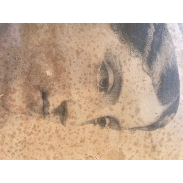 Portrait of Young Woman, 1800s, Cardboard, Framed For Sale - Image 3 of 8