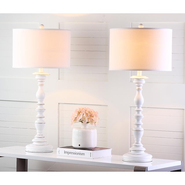 32.5 Inch H Candlestick Table Lamp in Cream - a Pair For Sale In Philadelphia - Image 6 of 7