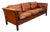 Mid Century Danish Modern Sofa Settee 3 Seater Brown Cognac Leather Denmark MCM For Sale