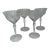 Set of 4 Sherry Stem Glasses With Cut Glass Roses & Leaves For Sale