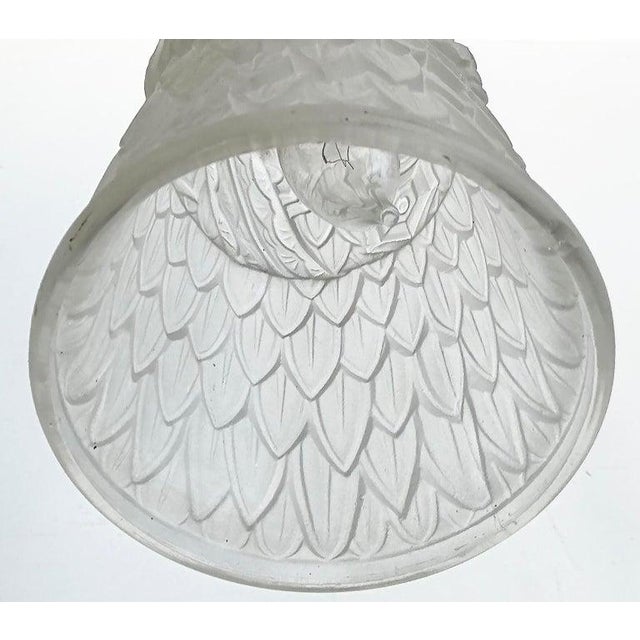 French Art Deco Wrought Iron, Glass Chandelier, Muller Freres Attributed, C1930 For Sale - Image 12 of 13