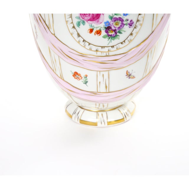 KPM Porcelain Covered Centerpiece Vase / Ribbon Decoration, Germany, Circa 1960 For Sale - Image 11 of 14