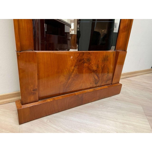 Biedermeier Cherry Wall Mirror with Brass Decor, South Germany, 1820s For Sale - Image 14 of 18