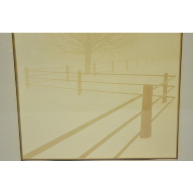 Late 20th Century Vintage David Lorenz Winston Solitude Tree Fence Winter Landscape Signed Print For Sale - Image 5 of 14