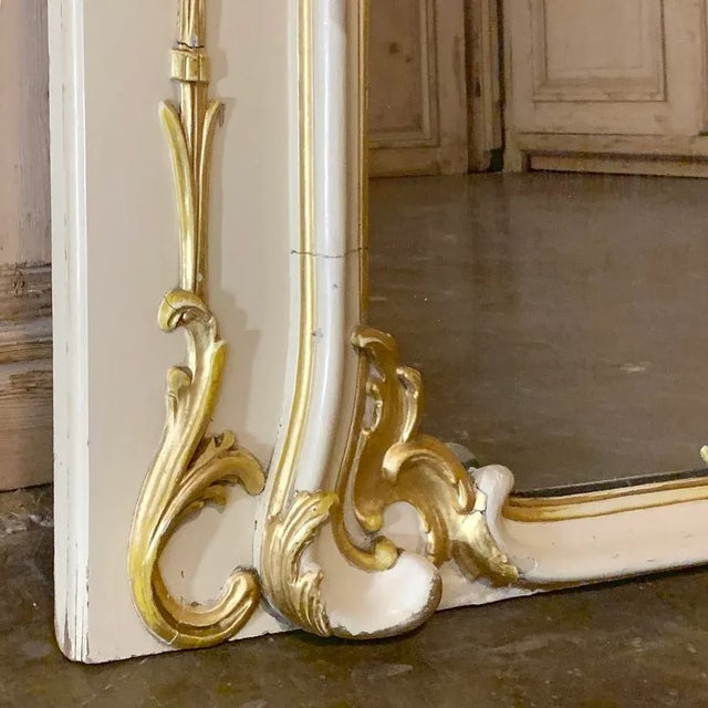 19th Century French Louis XIV Painted Trumeau For Sale - Image 11 of 12