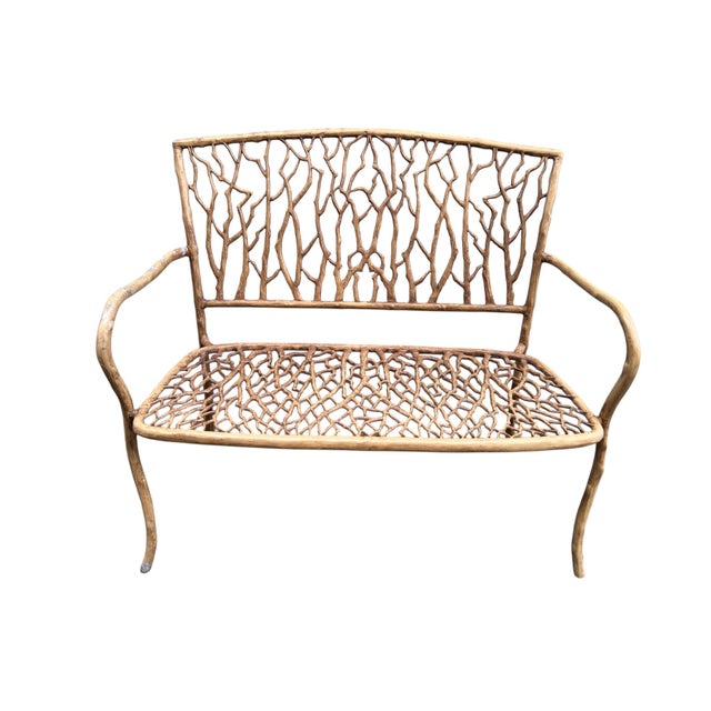 Stunning tree ,twig, branch form metal bench / settee which can be used indoors or out. Use as it is, or give a quick coat...