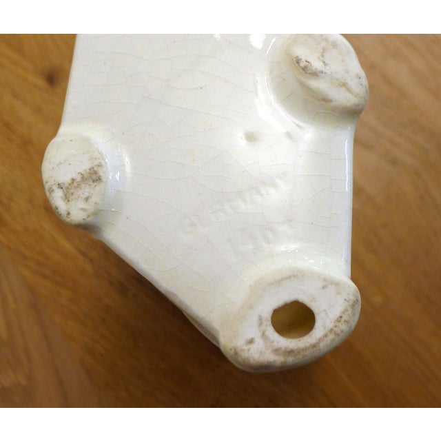 Ceramic Small Art Nouveau Neo-Gothic Style Openwork Pot or Letter Holder in Earthenware, Early 20th Century For Sale - Image 7 of 15