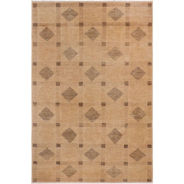 Shabby Chic Gabbeh Tan/Green Wool Rug - 9'8'' X 14'4'' For Sale - Image 10 of 10