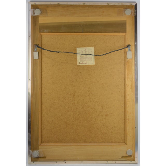 Fine LaBarge Silver Leaf Eglomise Mirror Artist Signed For Sale In New York - Image 6 of 8