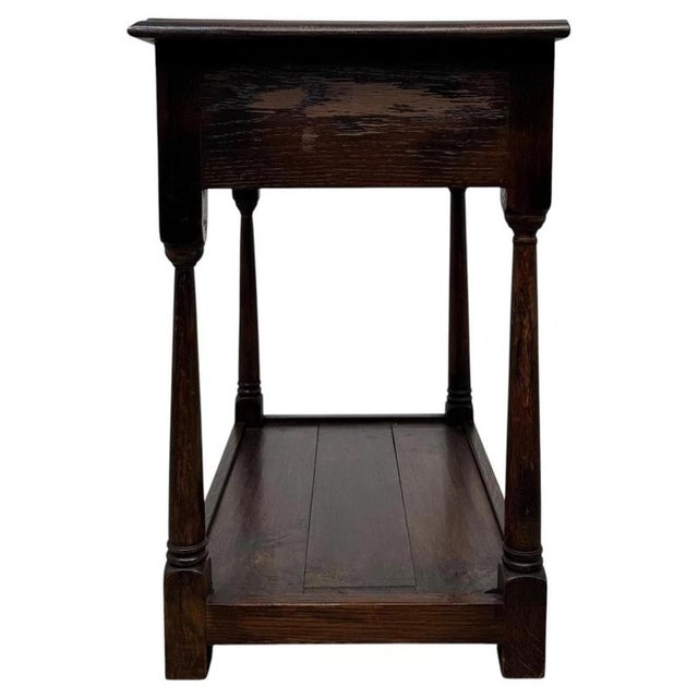 Antique Georgian English Oak Side Table For Sale - Image 10 of 12