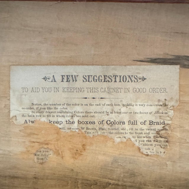 Antique Goff's "Best Braid Made" Oak Spool Cabinet | Circa 1900 For Sale - Image 11 of 11