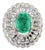 GIA Certified Natural 13.1CTS Colombian Emerald VS F Diamond 18K Solid Gold Cocktail Dome Ring, size 6.25 For Sale